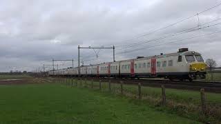 NMBS Varkensneus 805 en 802 komen langs Nispen (4K)