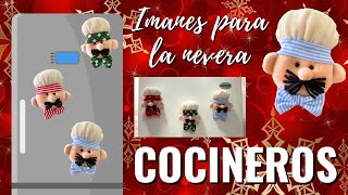 Cocinero Navideño ( Imán para nevera) TUTORIAL CON MOLDES