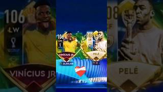 Pele🐐🇧🇷 Vs Vini Jr🕺🇧🇷 #fifamobile #fifa23 #fyp #fy #shorts  #viralvideo #vinijr #Brazil #pele #Goat