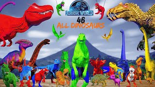 THE BEST ALL 46 DINOSAURS -  JURASSIC WORLD EVOLUTION