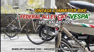 Federal AlleyCat Rasa Vespa | Vintage Commuter Bike Spec Balap 700c Groupset Deore by Tustelo.Bike