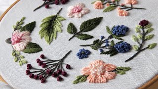 Embroidery for beginners. Flowers and berries. "Sweet berries" pattern