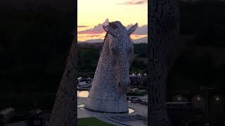 You can’t beat the sight of the Falkirk Kelpies Duke and Baron at sunset 😍 #falkirk #scotland