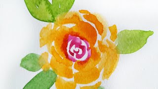 How to paint watercolor rose flower - easy watercolor floral tutorial / Shorts