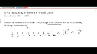 8.7.k Probability of Having a Female Child