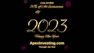 2023 Happy New Year 50% Off ApexTraderFunding