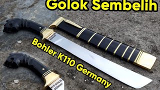 Golok Super Tajam Baja Bohler K110 Germany Asli Baja Modern Bisa Sembelih puluhan Ekor Tanpa Asah