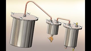 136 урок SOLIDWORKS самогонный аппарат деталировка и сборка