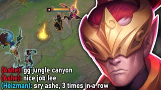 I LADDER INSEC THE ASHE 3 TIMES IN A ROW AND SHE RAGES!! - League of Legends