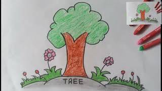 Save trees save Nature || How to draw tree 🌴 || step by step easy drawing || art videos