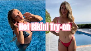 Lizzie Grey | Hot bikini try on | Wet VS. Dry