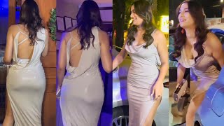 Baapre!! Baap Aaj Toh 💦🤤 Saiee Manjrekar FlaunNts Her Huge Figur in Tight Transparent Outfit At Bday