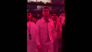 Cristiano Ronaldo full arrival at the Usyk VS Fury fight.