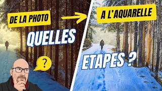 Paysage aquarelle :comment planifier les étapes de la photo à la peinture #aquarelle #tutoaquarelle