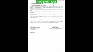 FAPO SHORT LIST (531/2021)