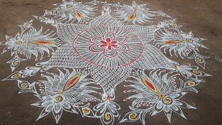 5*3 dots new lotus rangoli design //simple daily muggulu