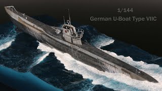 Making realistic  U-Boat  ocean diorama - 1/144 revell  German U-Boat Type VIIC