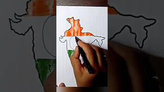 India map drawing #flag🇮🇳