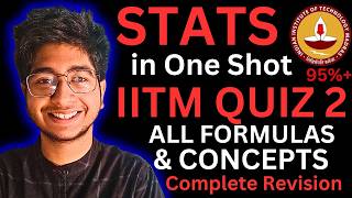 IIT Madras BS Data Science QUIZ 2 STATISTICS 1 in One Shot! All Concepts & Formulas | Full Revision