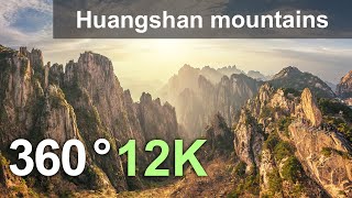 Huangshan mountains, China. Aerial 360 video in 12K.