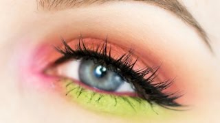 Hot Pink, Lime Green and Copper Bright Eye Shadow Tutorial