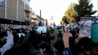 تشییع پیکر پدر چنبش سبز آیت الله منتظری  قم 30 آذر 1388 قسمت  چهارم Funeral of Ayatollah Montazeri iran Qom 21 dec 09 Part 4