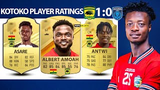 ASANTE KOTOKO 🇦🇹 1-0 ACCRA LIONS-PLAYER RATINGS- BLAY 8.5, ABLORH 8.5,SAAKA 8.5,ASARE 7, ANTWI 8