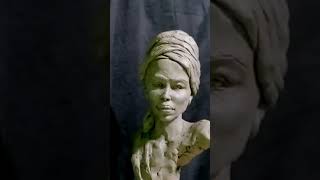 African woman Sculpture | woman sculpture with clay #shorts