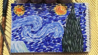 Van Gogh's Starry Night Painting in an Easy Way