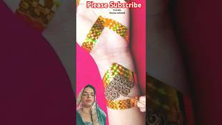 Cello Tape Mehndi Design/New Mehndi Ideas #shorts #mehndi #henna #mehandi #trickmehndI #shortsfeed