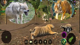 The tiger online simulator / level 6 / tropical forest / killing animals / kids android gameplay