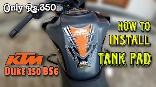 How To Install TankPad & Fuel Cap On KTM Duke250 Bs6 || Installation Tank Pad On Duke 250 Bs6