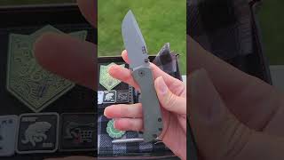 Mcnees Knives PM Mac2 3" Drop point MagnaCut blade Atomic green Titanium Scales.