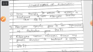 Ribozymes/significance of ribozyme /in Hindi