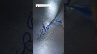 Name "Ishwari" with glitter | calligraphy art | #shorts #calligraphy #thinkingart