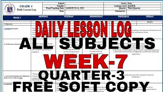 Daily Lesson Log Week-7 Quarter-3