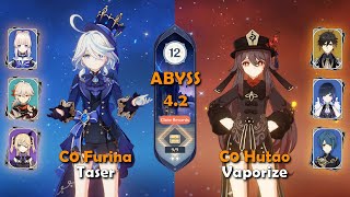 C0 Furina Taser & C0 Hutao Vaporize | Spiral Abyss 4.2 - Floor 12 | Genshin Impact