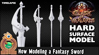 Timelapse Hardsurface  3D Fantasy Sword modeling process