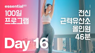 전신 근력 유산소 올인원 운동 홈트 / 에센셜50 100일 홈트 프로그램 - Day 16