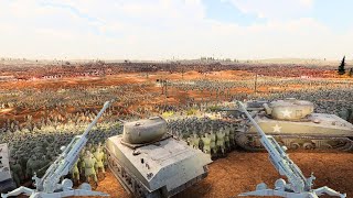 WWII Military Defend Against 5 Million Ancient Militia in Trench Warfare-Ultimate Battle Simulator 2