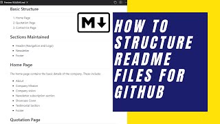 How to structure README files for Github