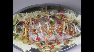 Siakap Stim | Steamed Barramundi with Ginger and Garlic Oil