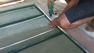 Let's fix the plastic coated mesh to the iron frame | riveting | diy