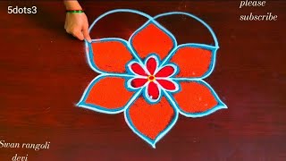 kartikamasam special rangoli/daily muggulu/freehand kolams/Swan rangoli devi/beginners rangoli/