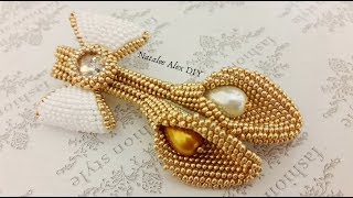 Брошь из бисера Каллы. 1 часть. Brooch from beads Callas