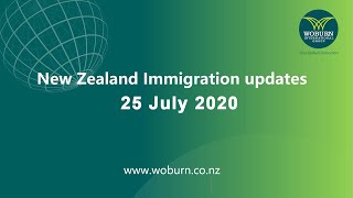 New Zealand Immigration update 25 July 2020