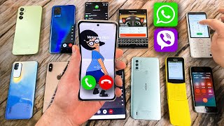 12 Phones Incoming Call + Viaber + WhatsApp iPhone, Z Fold, Nokia, Xiaomi, BB, N20U, OPPO, A14 & Qin