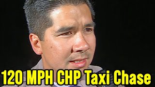 Wild 120 MPH CHP Pursuit Of Stolen Taxi Cab Across Los Angeles