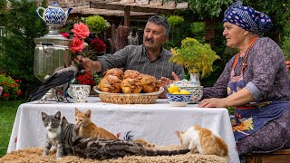 Family Recipe: Making Delicious Rice-Stuffed Chicken Outdoors 🍗🌳