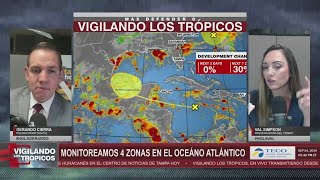 El CNH monitorea 4 zonas en el Atlántico incluyendo 3 perturbaciones con posible desarrollo tropical